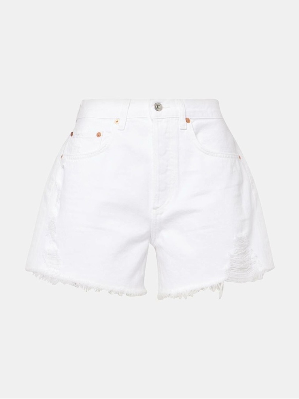 Citizens Of Humanity Annabelle White Distressed High-Rise Jean Short Size 28/6